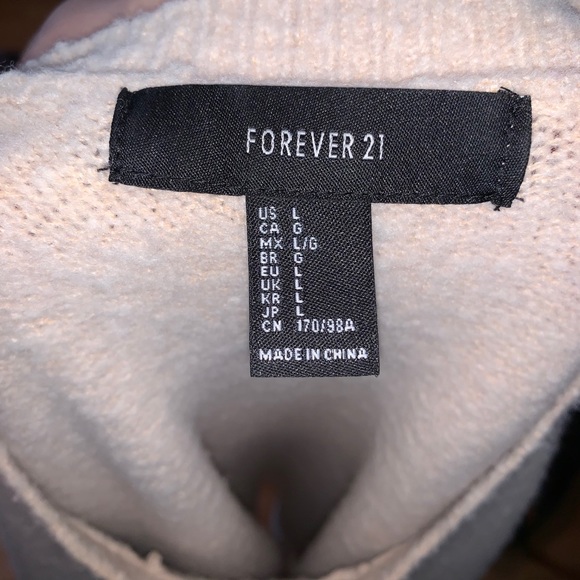 F21 Light Cream Beige Crew Neck Sweater - Picture 5 of 5